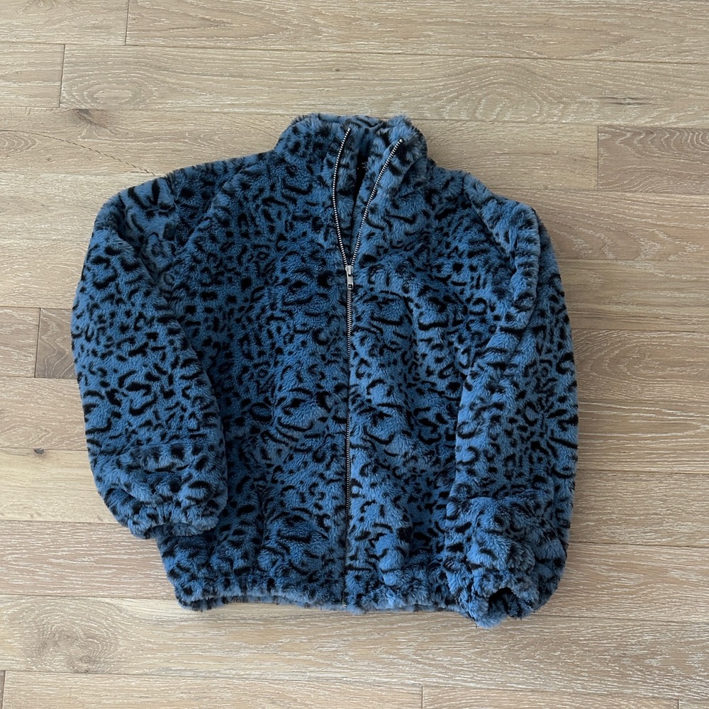Cozy Kids Blue Leopard Print Jacket